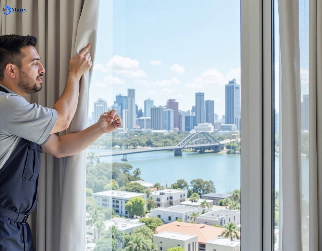 Professional curtain steam cleaning service yeronga QLD by Matty Curtain Cleaning